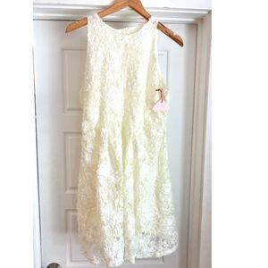 Vow'd 3D Floral Ivory White Dress Size M